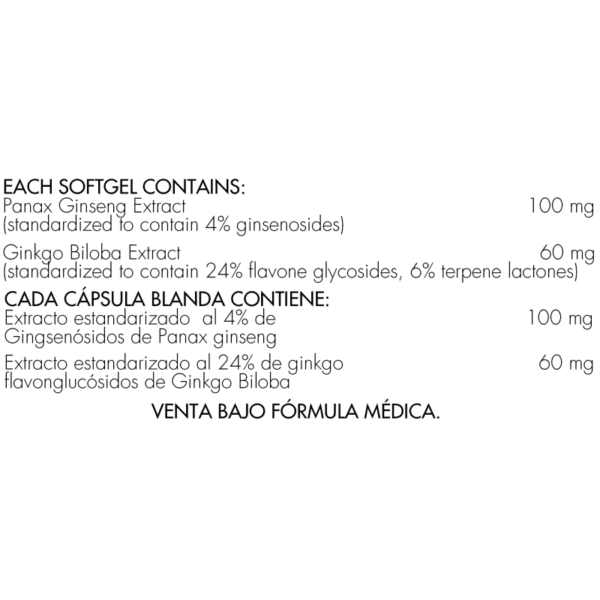 Alive Standardized (60 SoftGels) Ginseng con Ginkgo Biloba - Imagen 2