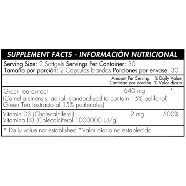Green Tea Extract 320mg (60 caps) - Imagen 2