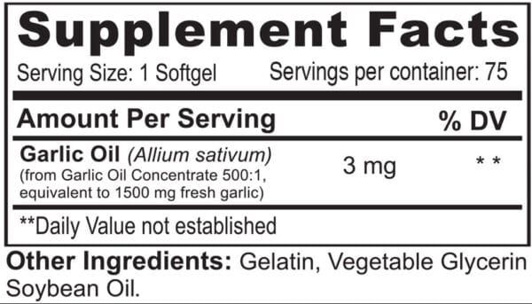 Garlic Oil 1500 mg (75 Softgels) Perlas de Ajo - Imagen 2