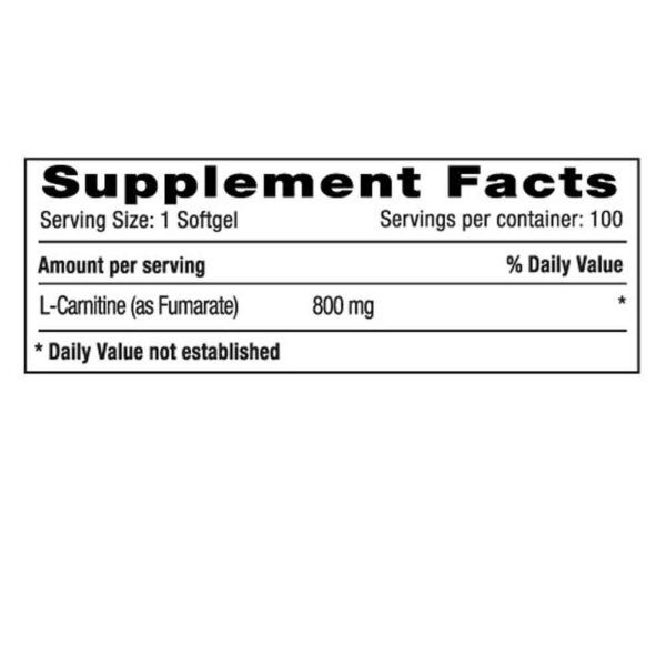 L- Carnitina 800mg (100 Softgels) - Imagen 2