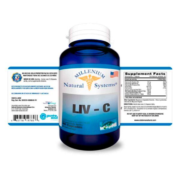Liv - C (60 Capsulas) Eliminador De Toxinas - Imagen 2