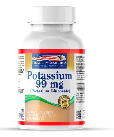 Potassium 99 mg Gluconate De Potasio (100 Tabletas)